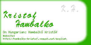 kristof hambalko business card